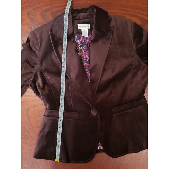 Worthington Brown One Button Up Long Sleeved Blazer Suit Jacket - Picture 6 of 7